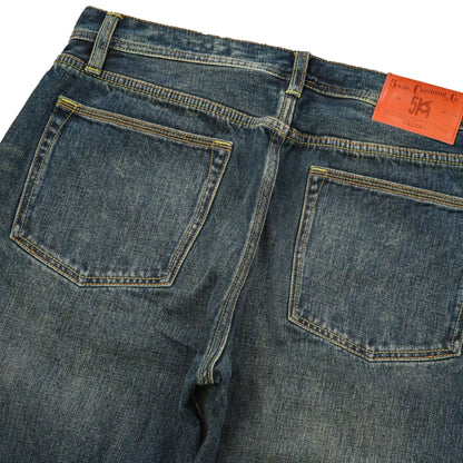 16oz Deep Indigo Selvedge Jeans with Natural Cotton Straight Fit