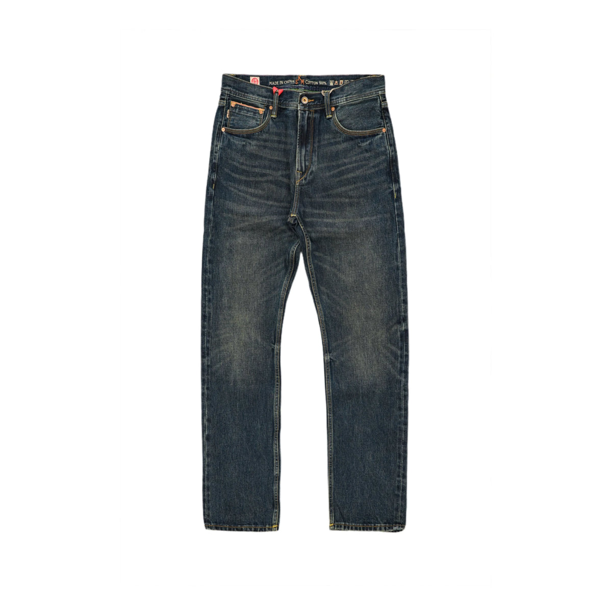 16oz Deep Indigo Selvedge Jeans with Natural Cotton Straight Fit