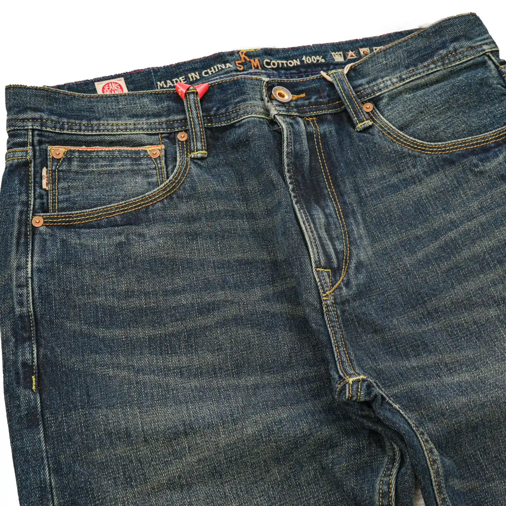 16oz Deep Indigo Selvedge Jeans with Natural Cotton Straight Fit