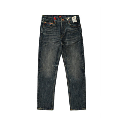 Pair of blue jeans on a white background