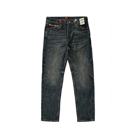 Pair of blue jeans on a white background