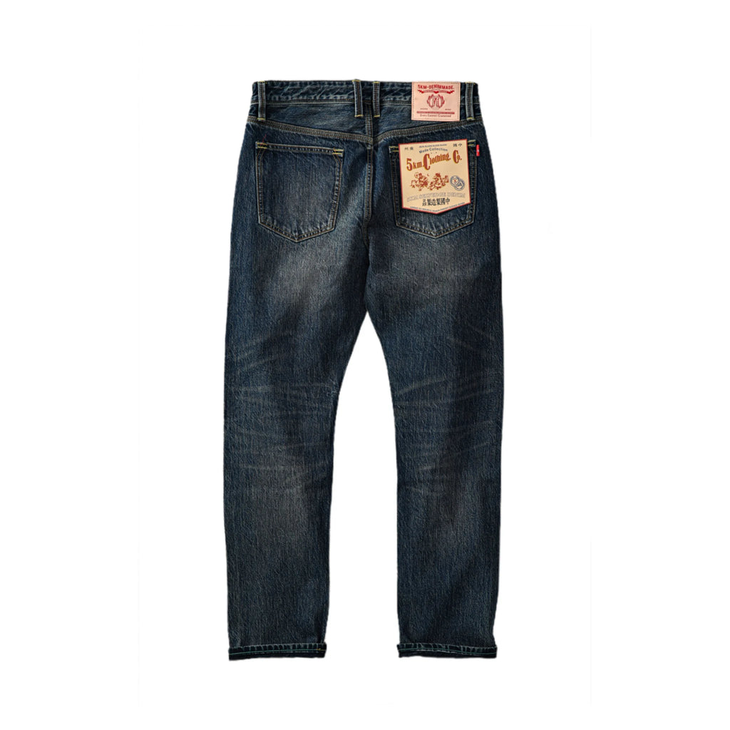 16oz Deep Indigo Selvedge Straight Jeans with Double Rope-Dyed