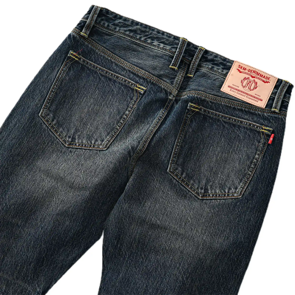 16oz Deep Indigo Selvedge Straight Jeans with Double Rope-Dyed