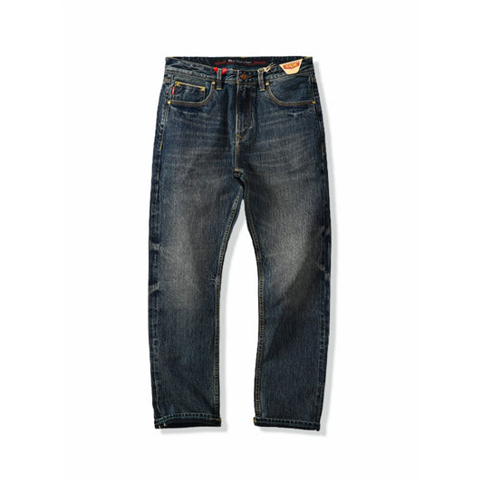 16oz Deep Indigo Selvedge Straight Jeans with Double Rope-Dyed