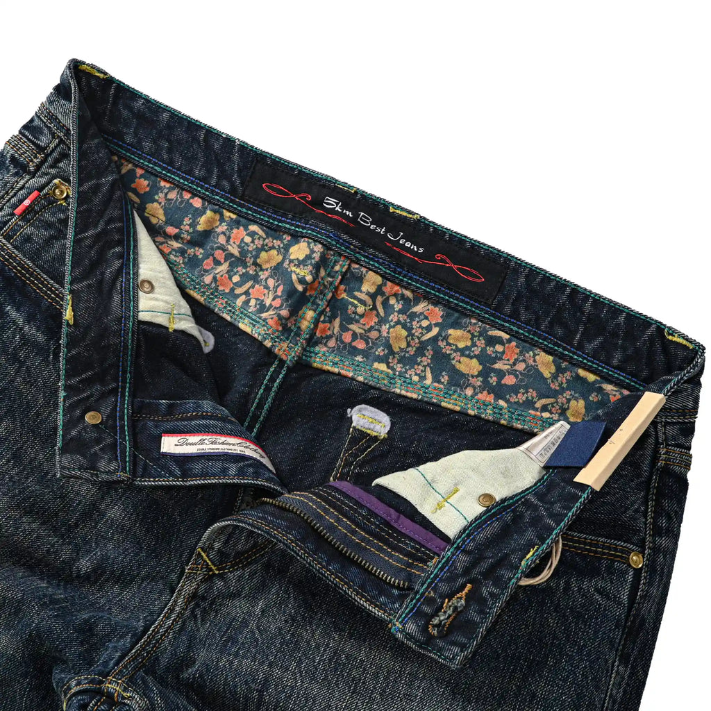 16oz Deep Indigo Selvedge Straight Jeans with Double Rope-Dyed