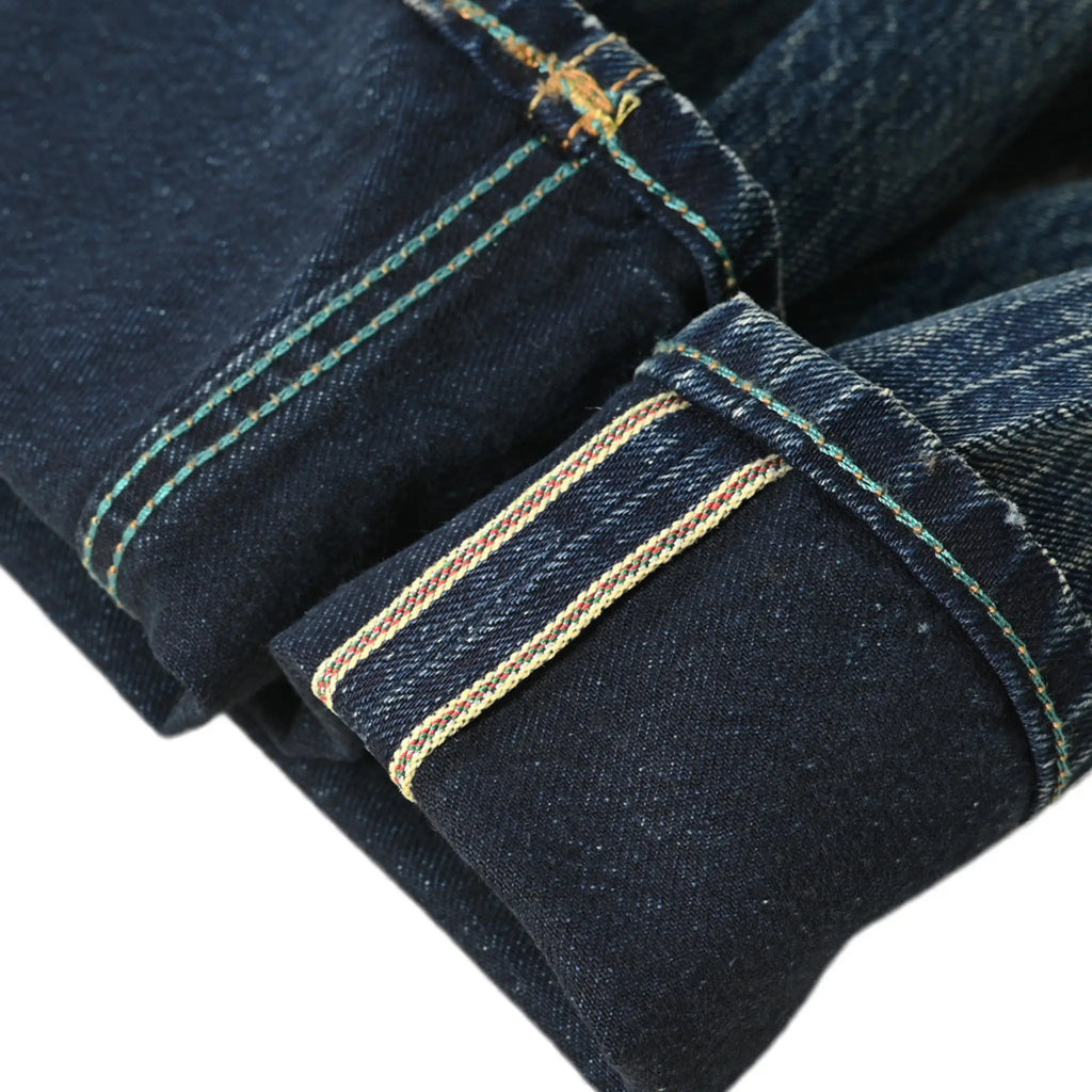 16oz Deep Indigo Selvedge Straight Jeans with Double Rope-Dyed