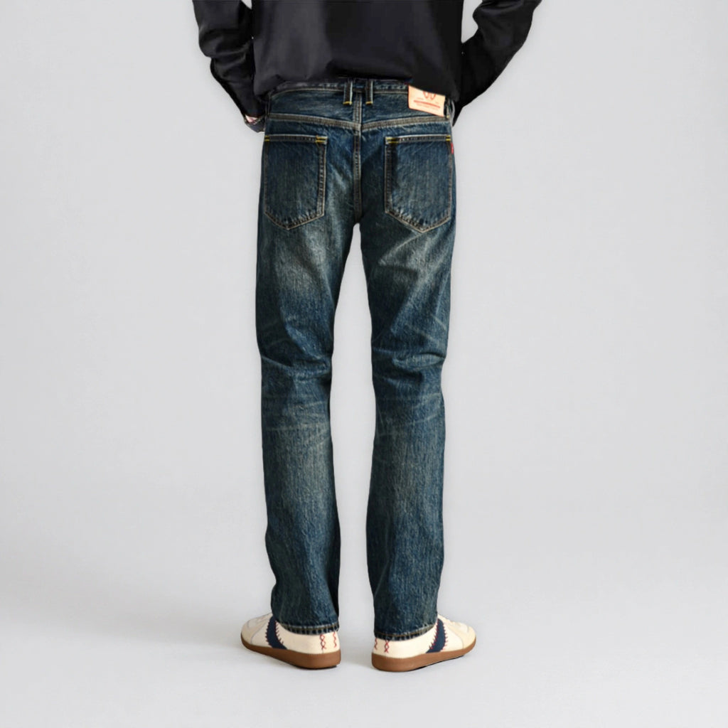 16oz Deep Indigo Selvedge Straight Jeans with Double Rope-Dyed