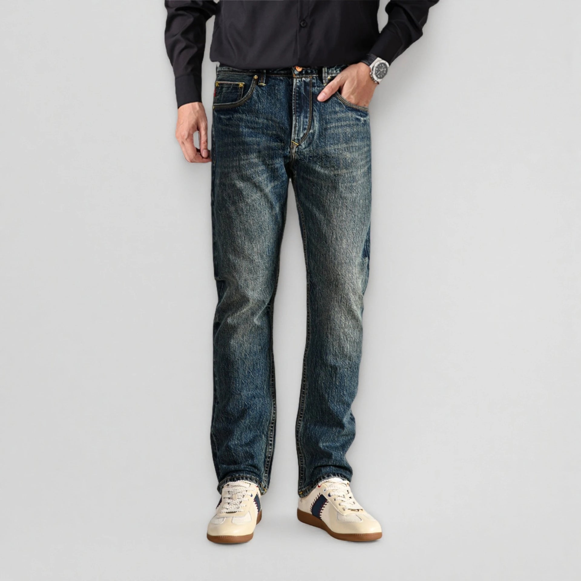 straight selvedge denim（Regen Glanz） straight selvedge denim（Regen Glanz） Selvedge Denim Pants