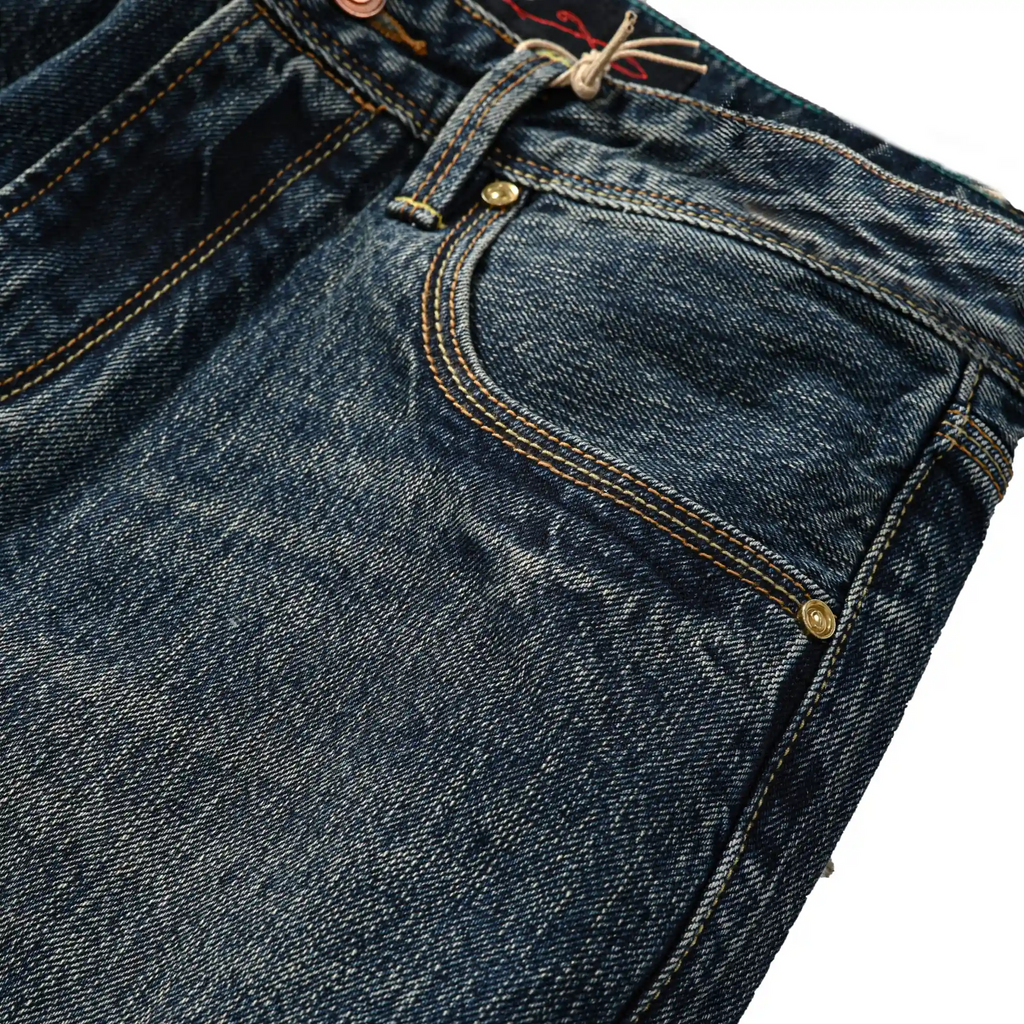 16oz Deep Indigo Selvedge Straight Jeans with Double Rope-Dyed
