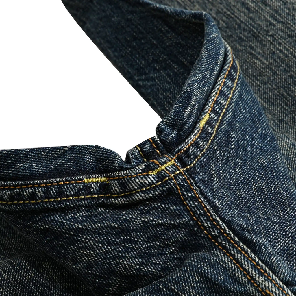 16oz Deep Indigo Selvedge Straight Jeans with Double Rope-Dyed