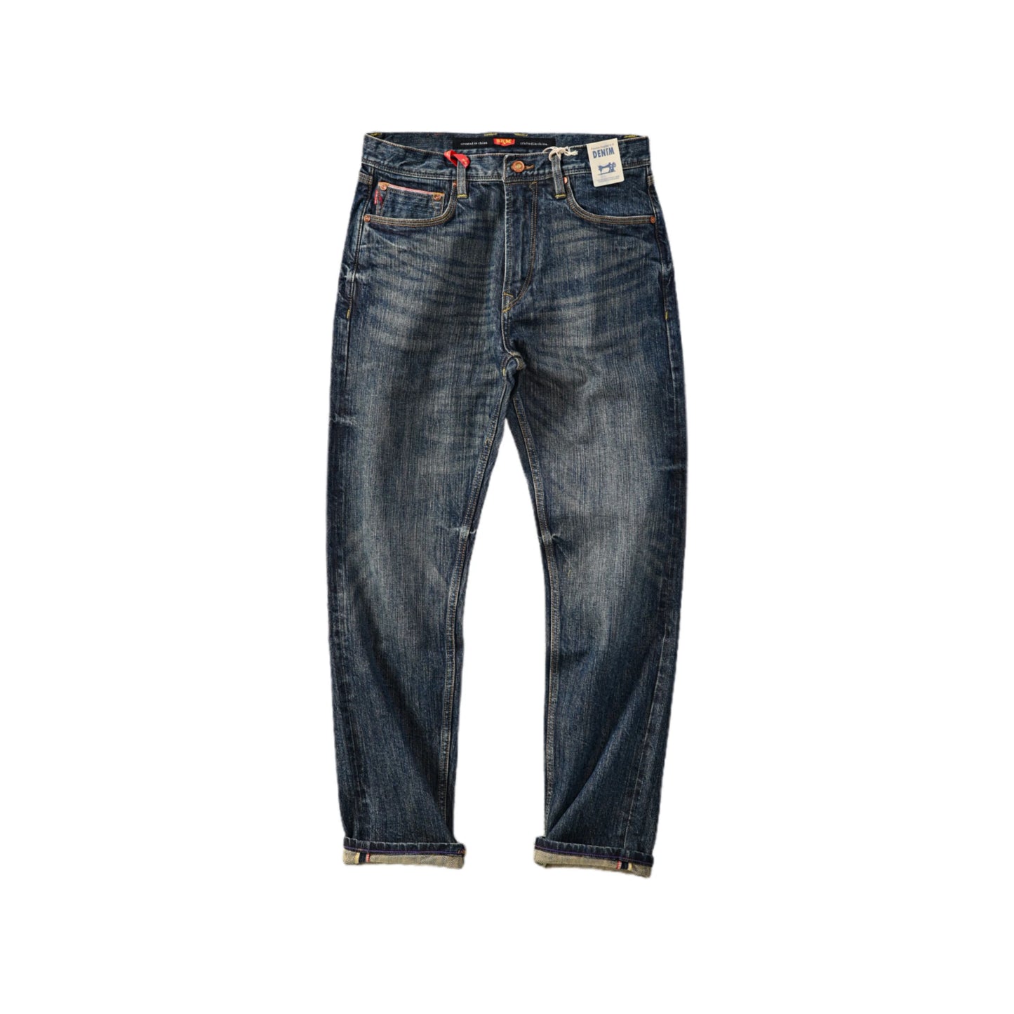 16oz Natural Indigo Classic Blue Selvedge Jeans Slim Fit