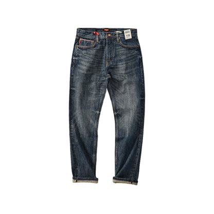 16oz Natural Indigo Classic Blue Selvedge Jeans Slim Fit