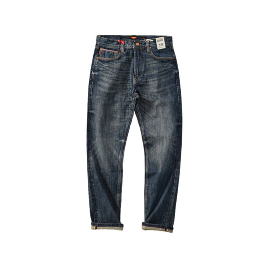 16oz Natural Indigo Classic Blue Selvedge Jeans Slim Fit