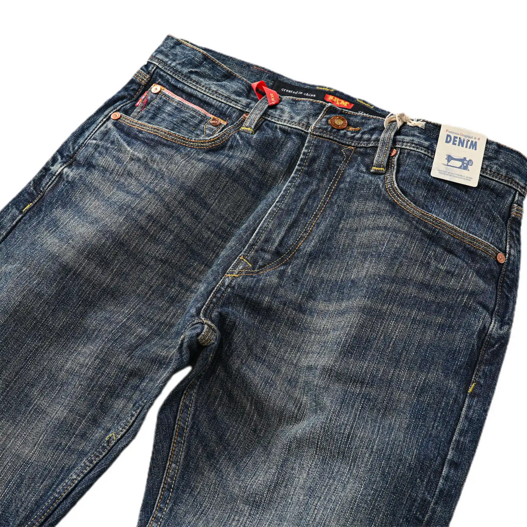 16oz Natural Indigo Classic Blue Selvedge Jeans Slim Fit