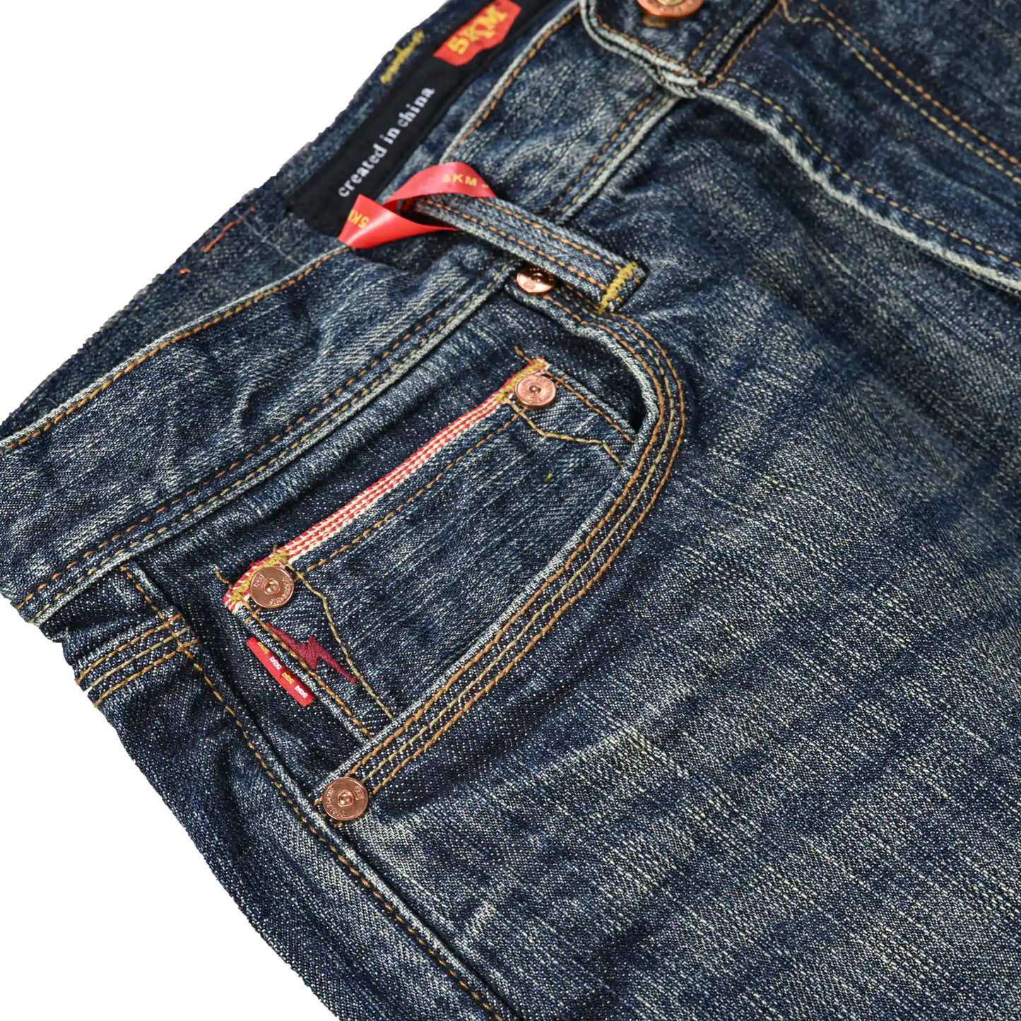 16oz Natural Indigo Classic Blue Selvedge Jeans Slim Fit