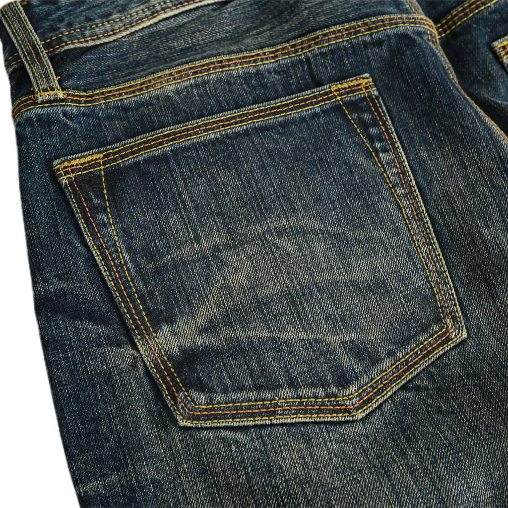 16oz Vintage Blue Heavy Washed Relaxed Straight Selvedge Jeans