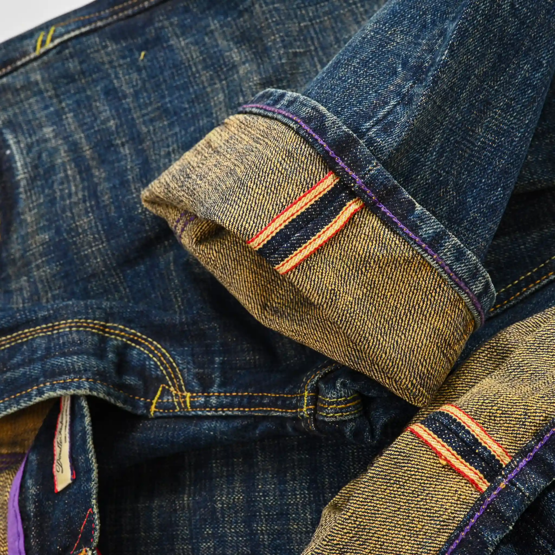 17oz Dark Blue Egyptian Cotton Selvedge Straight Jeans