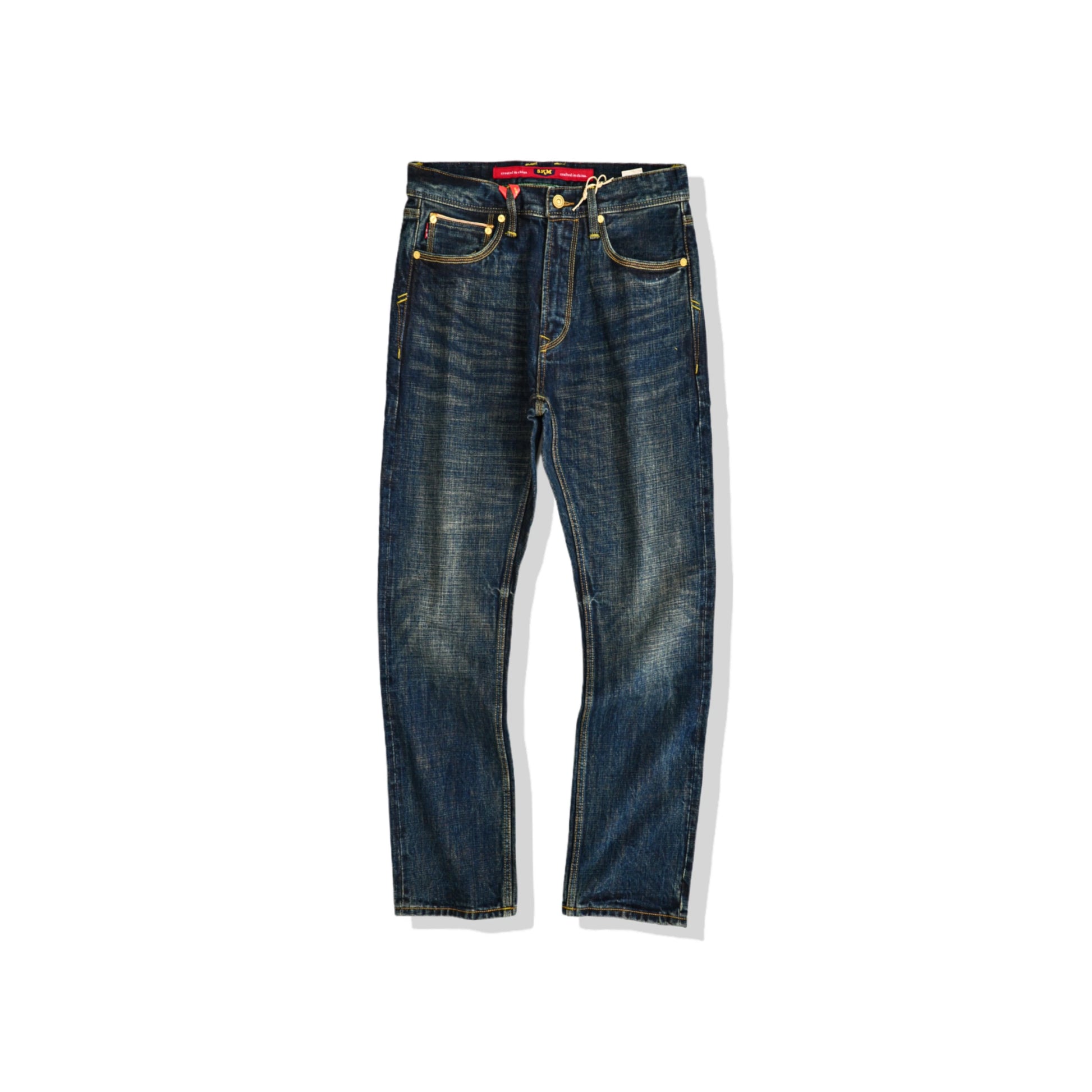 17oz Dark Blue Egyptian Cotton Selvedge Straight Jeans