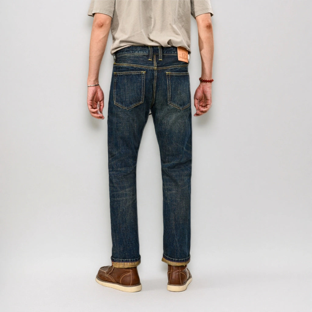 17oz Dark Blue Egyptian Cotton Selvedge Straight Jeans