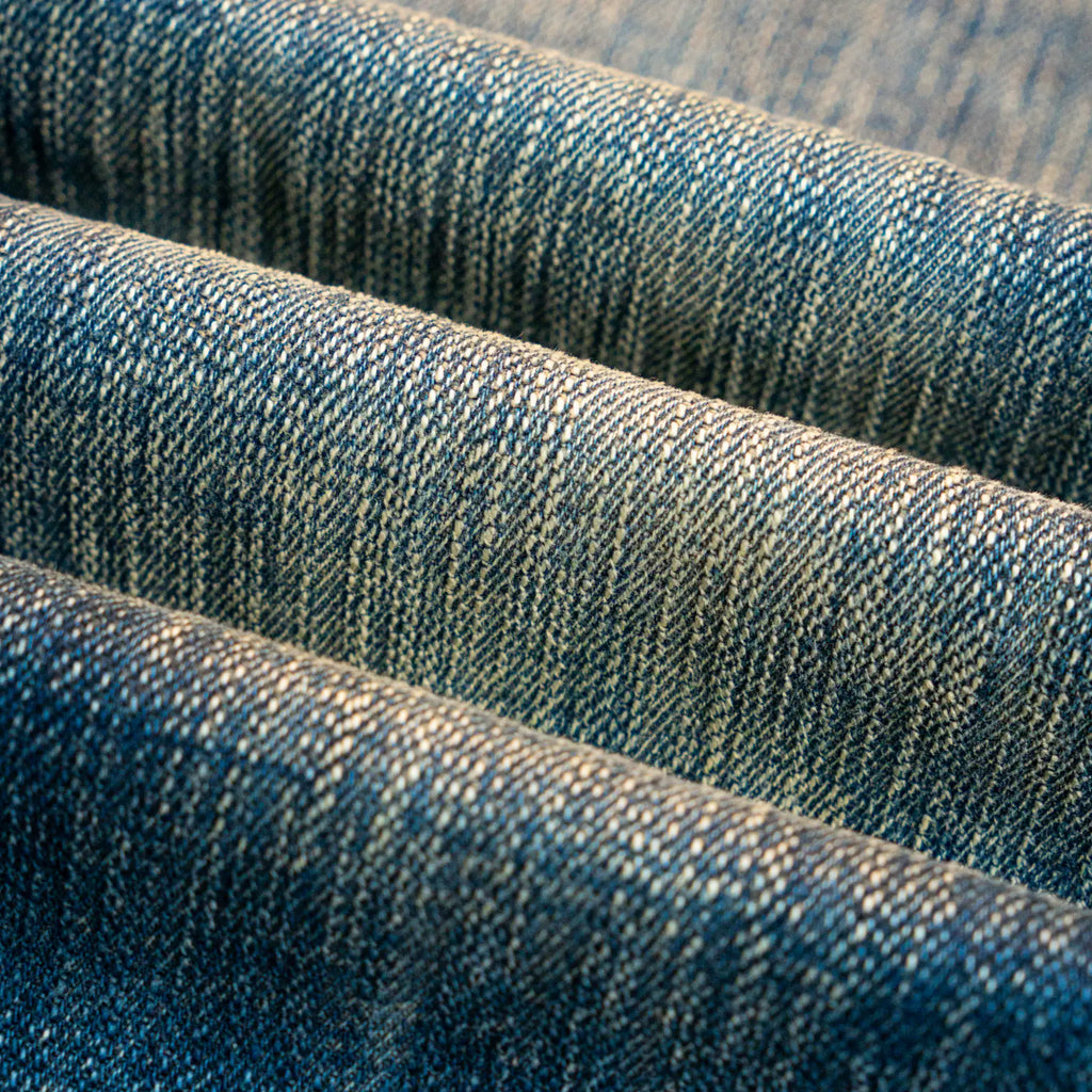 Vintage Blaue Slim Straight Fit Selvedge Jeans mit verblasster Waschung