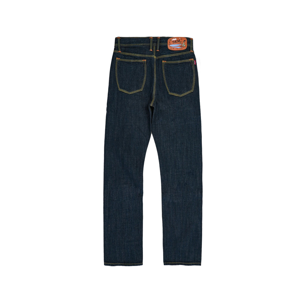 17oz One-Wash Deep Indigo Selvedge Straight Jeans