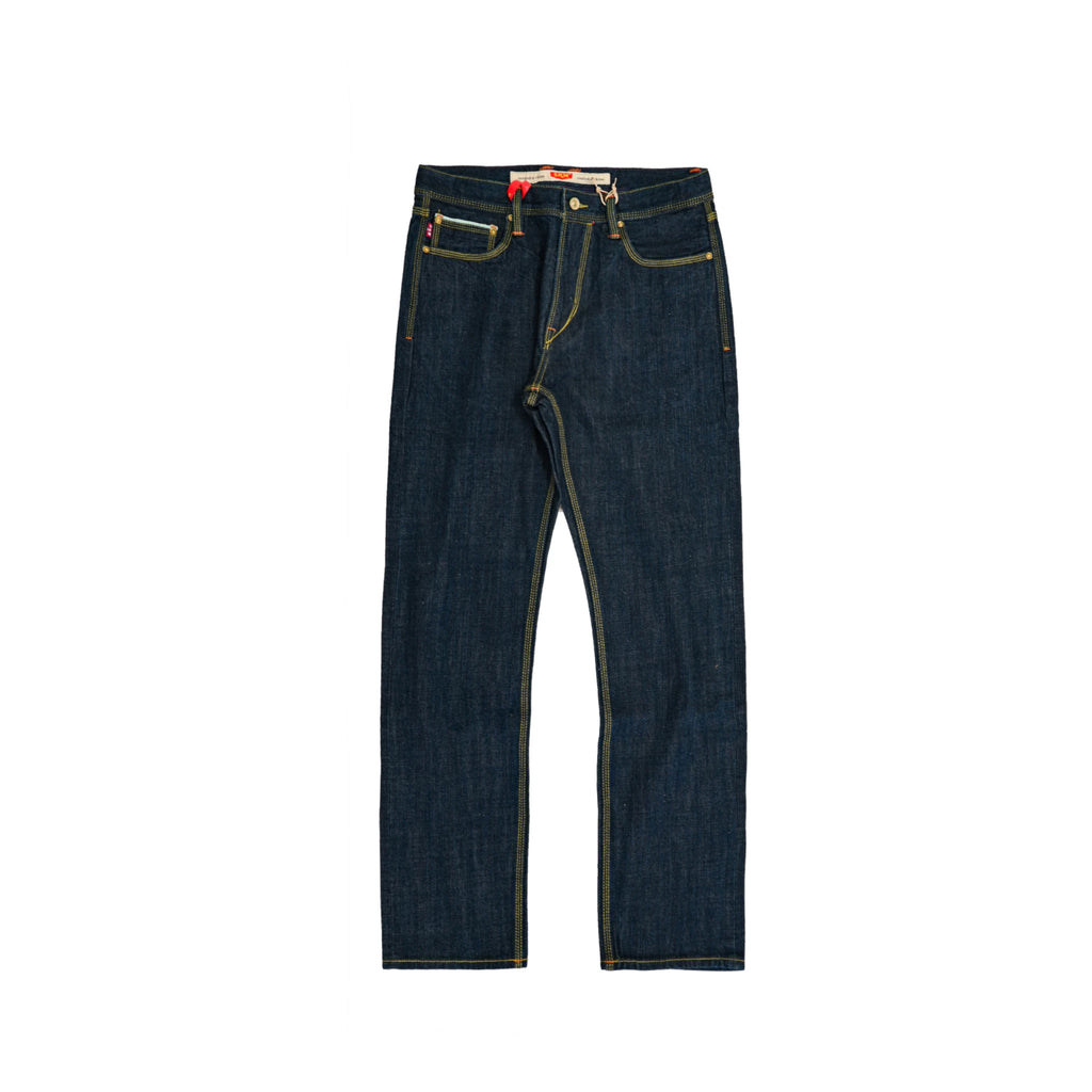 17oz One-Wash Deep Indigo Selvedge Straight Jeans