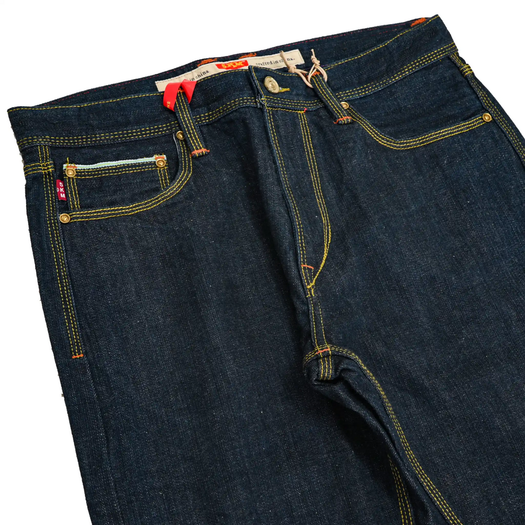 17oz One-Wash Deep Indigo Selvedge Straight Jeans