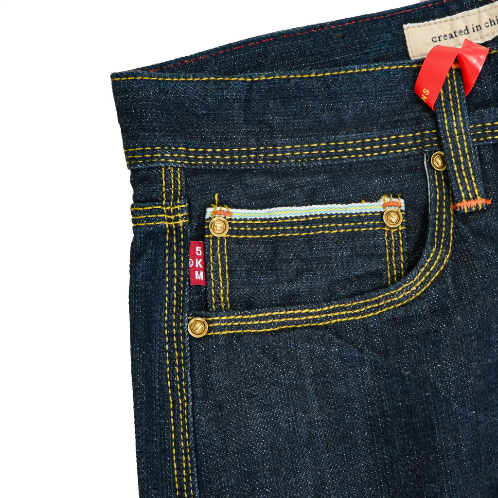 17oz One-Wash Deep Indigo Selvedge Straight Jeans