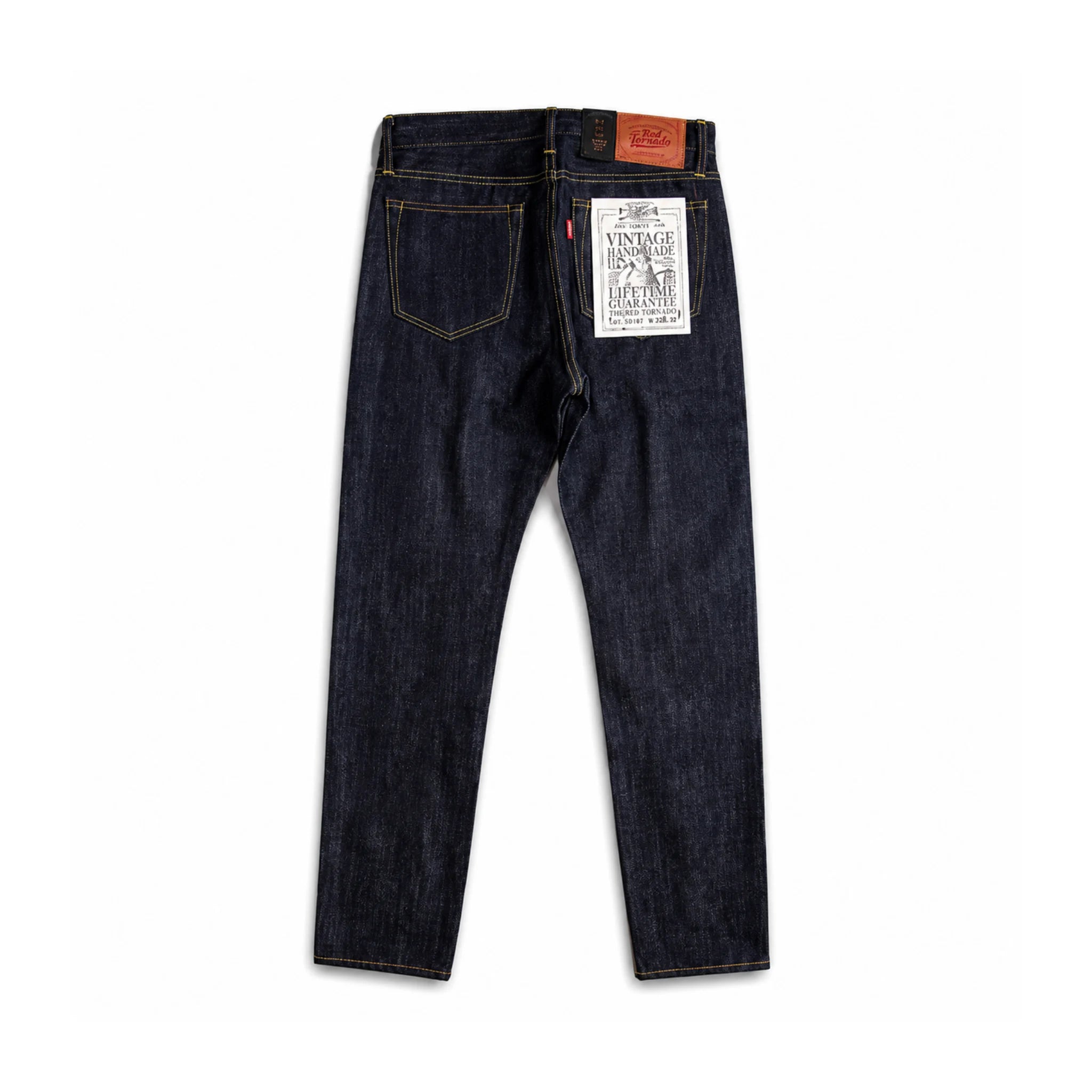 Rear product view of 17oz Raw Selvedge Denim Jeans – Unsanforized Slim Tapered Fit