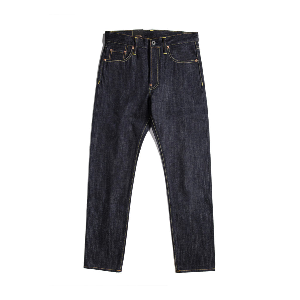Front product view of 17oz Raw Selvedge Denim Jeans – Unsanforized Slim Tapered Fit