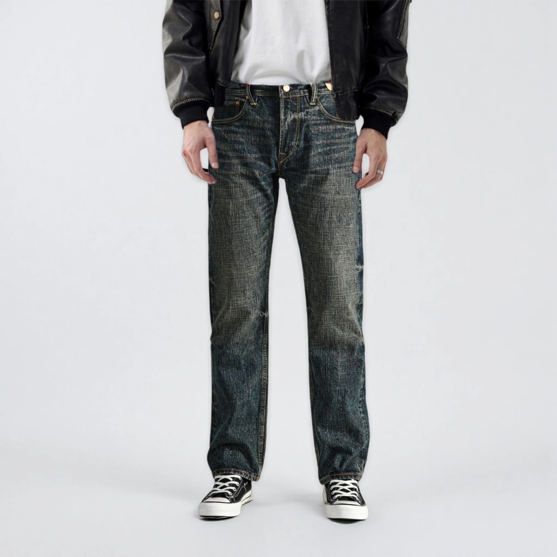 18oz Yellow Core Vintage Blue Selvedge Straight Fit Jeans