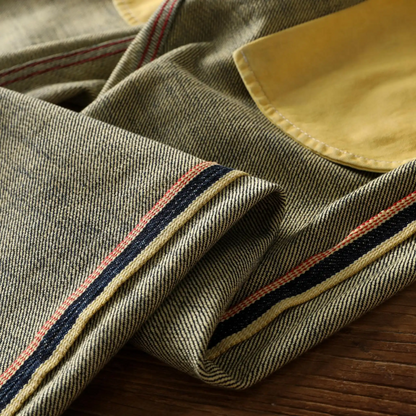 18oz Dunkelblaue Selvedge Straight Jeans mit Vintage-Waschung