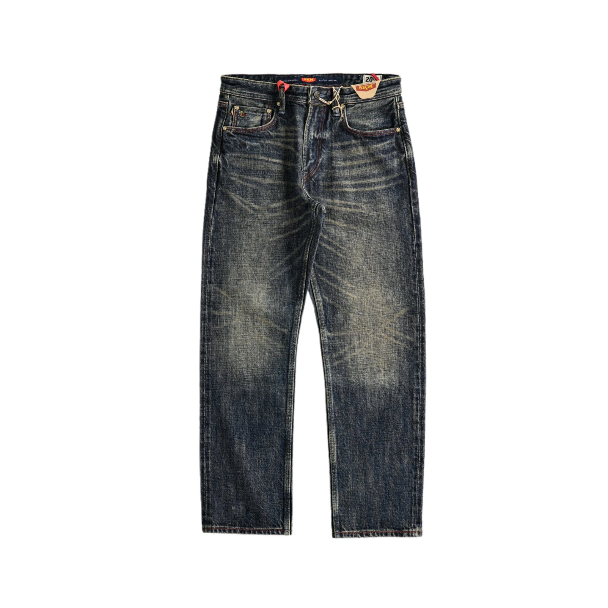 Klassische, blaue 20oz Selvedge-Jeans im Straight Fit