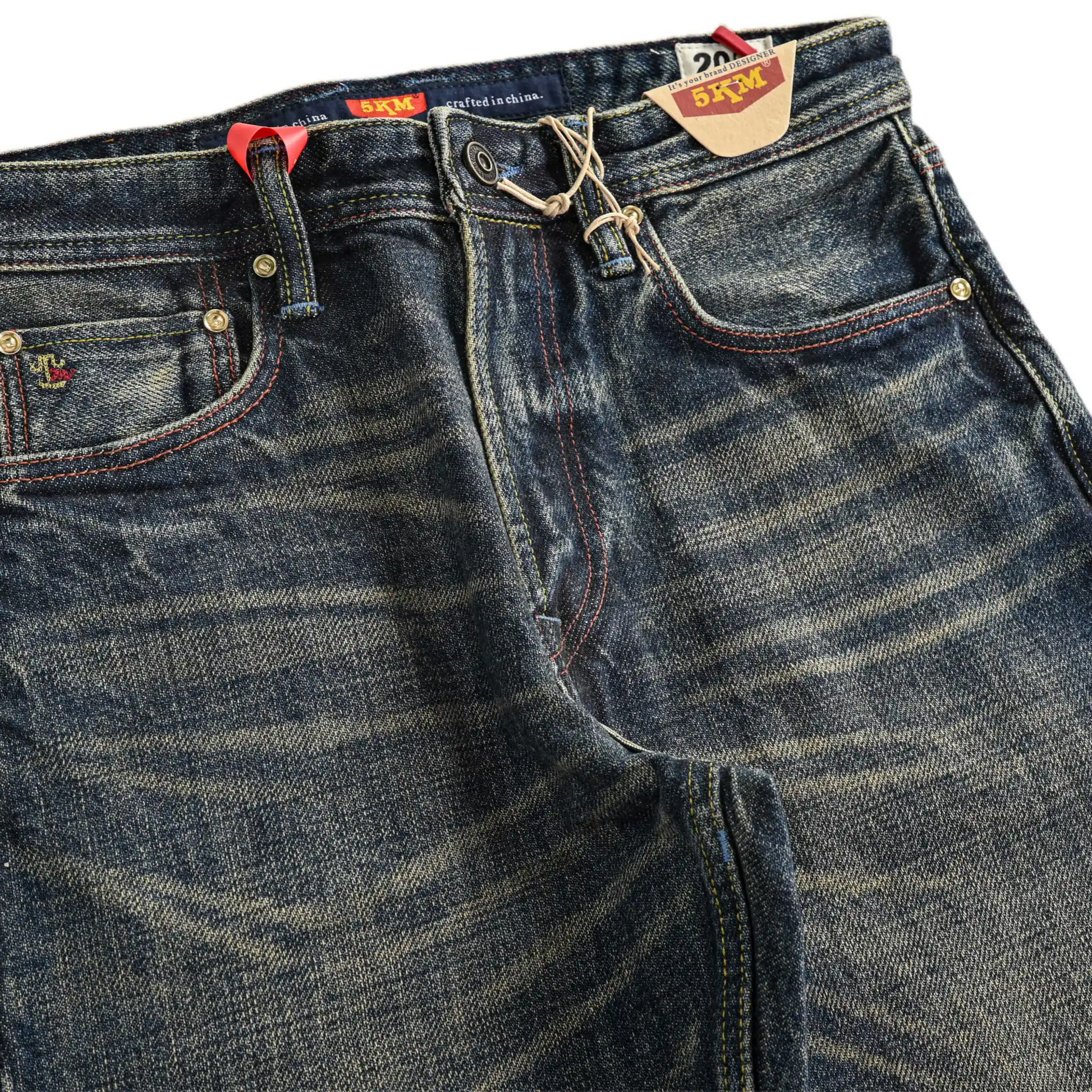 Klassische, blaue 20oz Selvedge-Jeans im Straight Fit