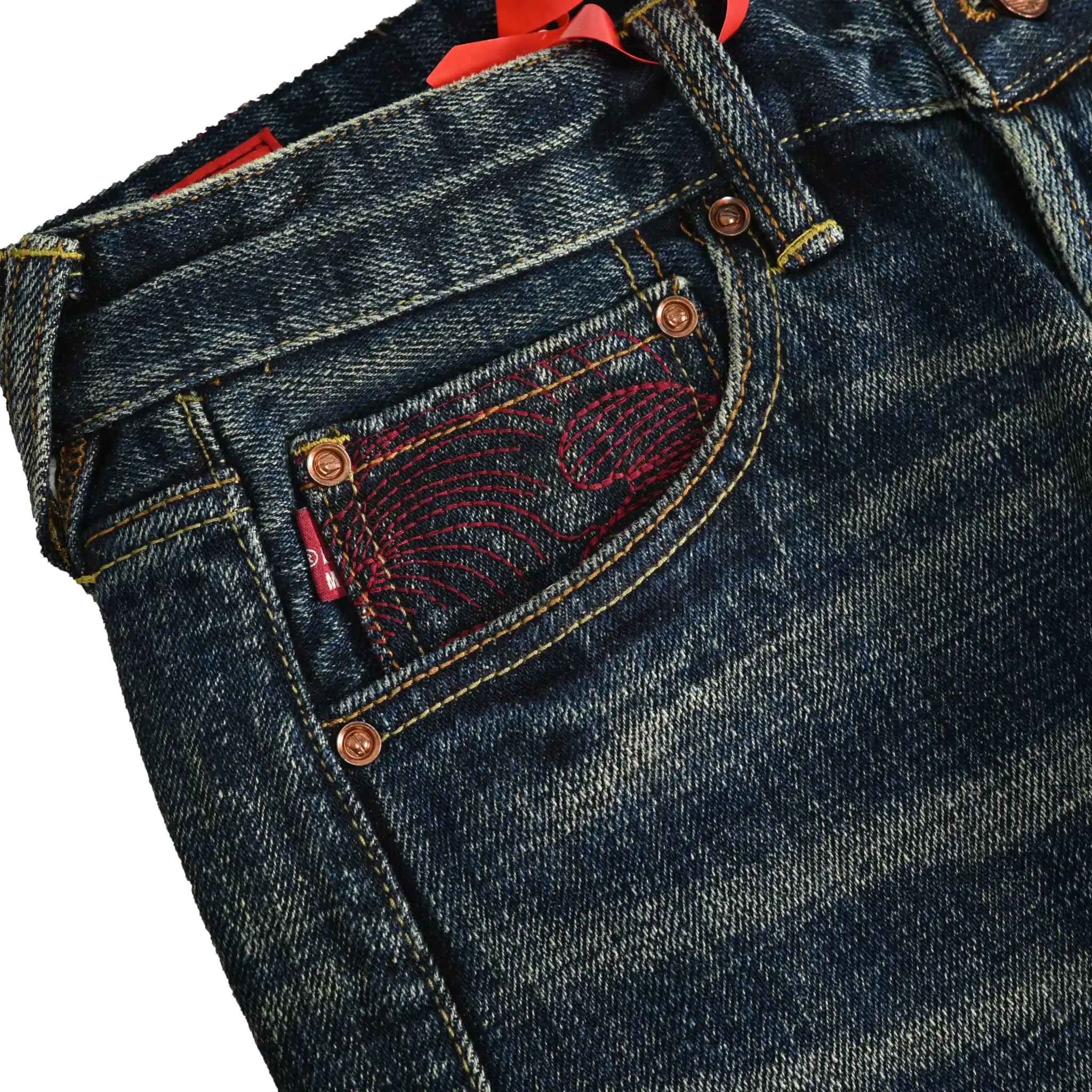 20 oz schwere Okayama Selvedge Denim Straight-Leg Jeans