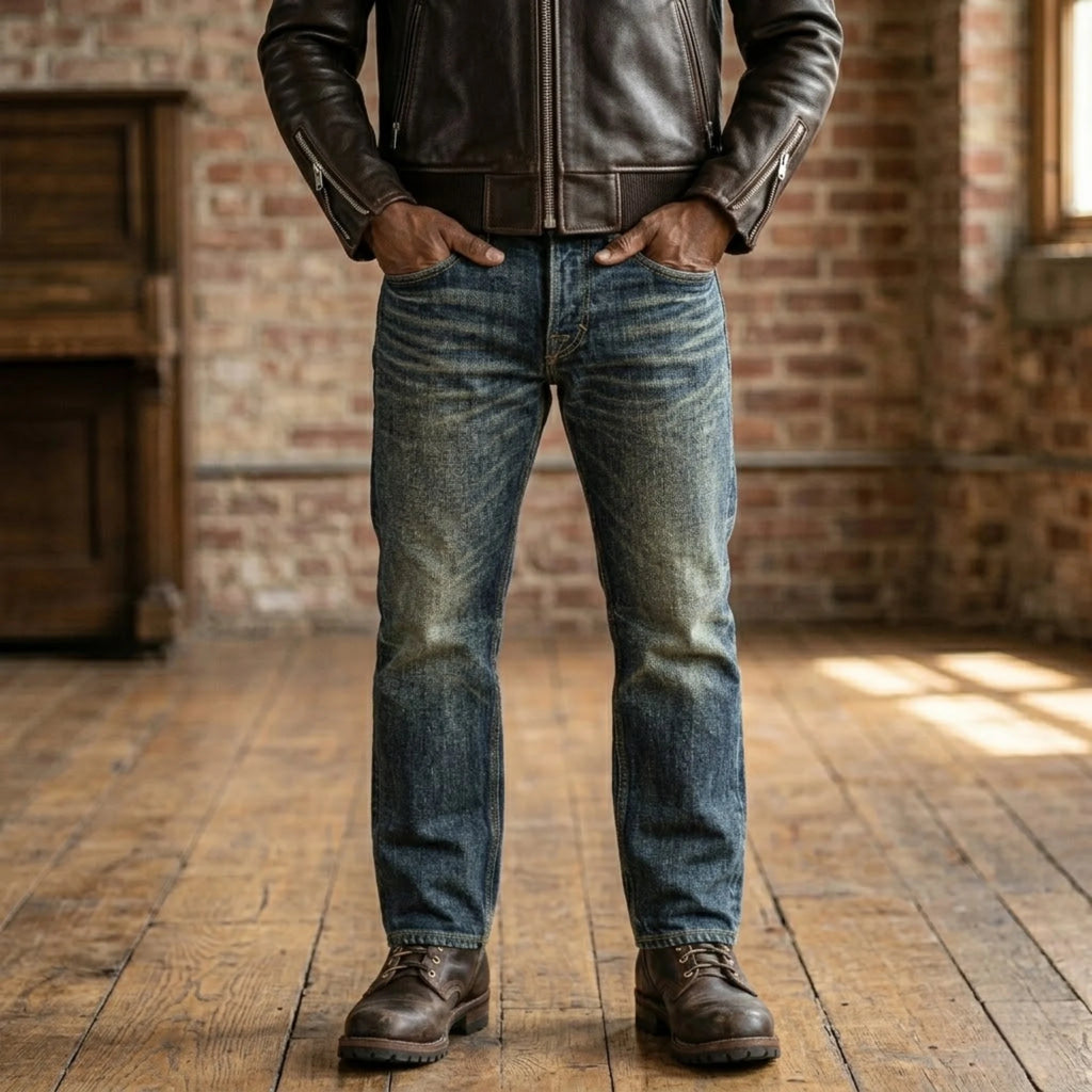 22oz Heavyweight Selvedge Straight Jeans Vintage Washed