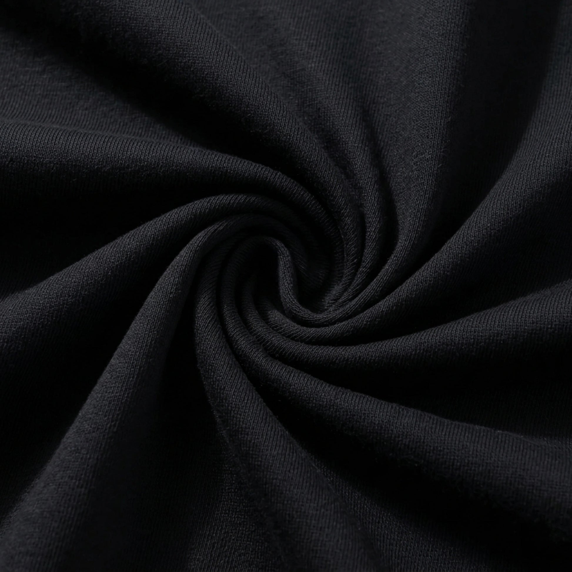 6.8oz Loopwheel Tubular Cotton Short Sleeve T-Shirt - Black