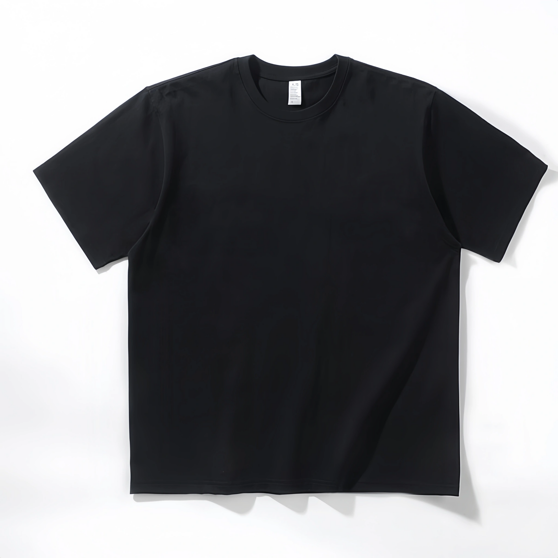 6.8oz Loopwheel Tubular Cotton Short Sleeve T-Shirt - Black