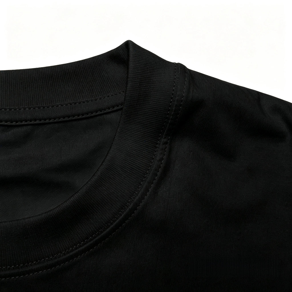 6.8oz Loopwheel Tubular Cotton Short Sleeve T-Shirt - Black