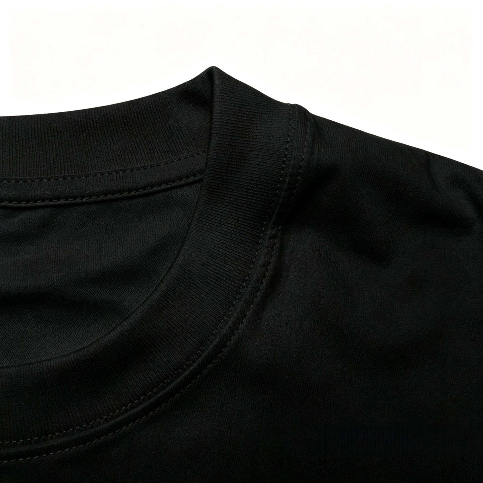 6.8oz Loopwheel Tubular Cotton Short Sleeve T-Shirt - Black
