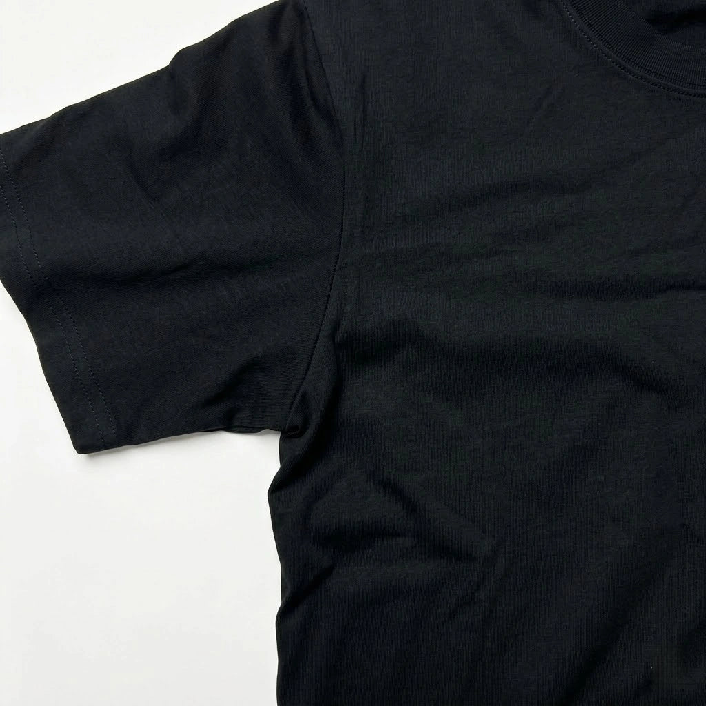 6.8oz Loopwheel Tubular Cotton Short Sleeve T-Shirt - Black
