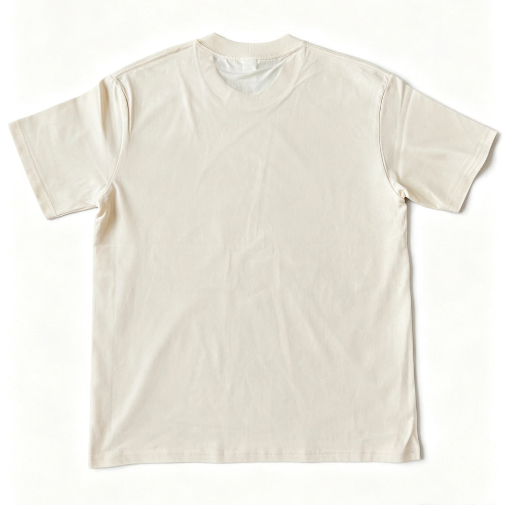 6.8oz Loopwheel Tubular Cotton Short Sleeve T-Shirt - Cream