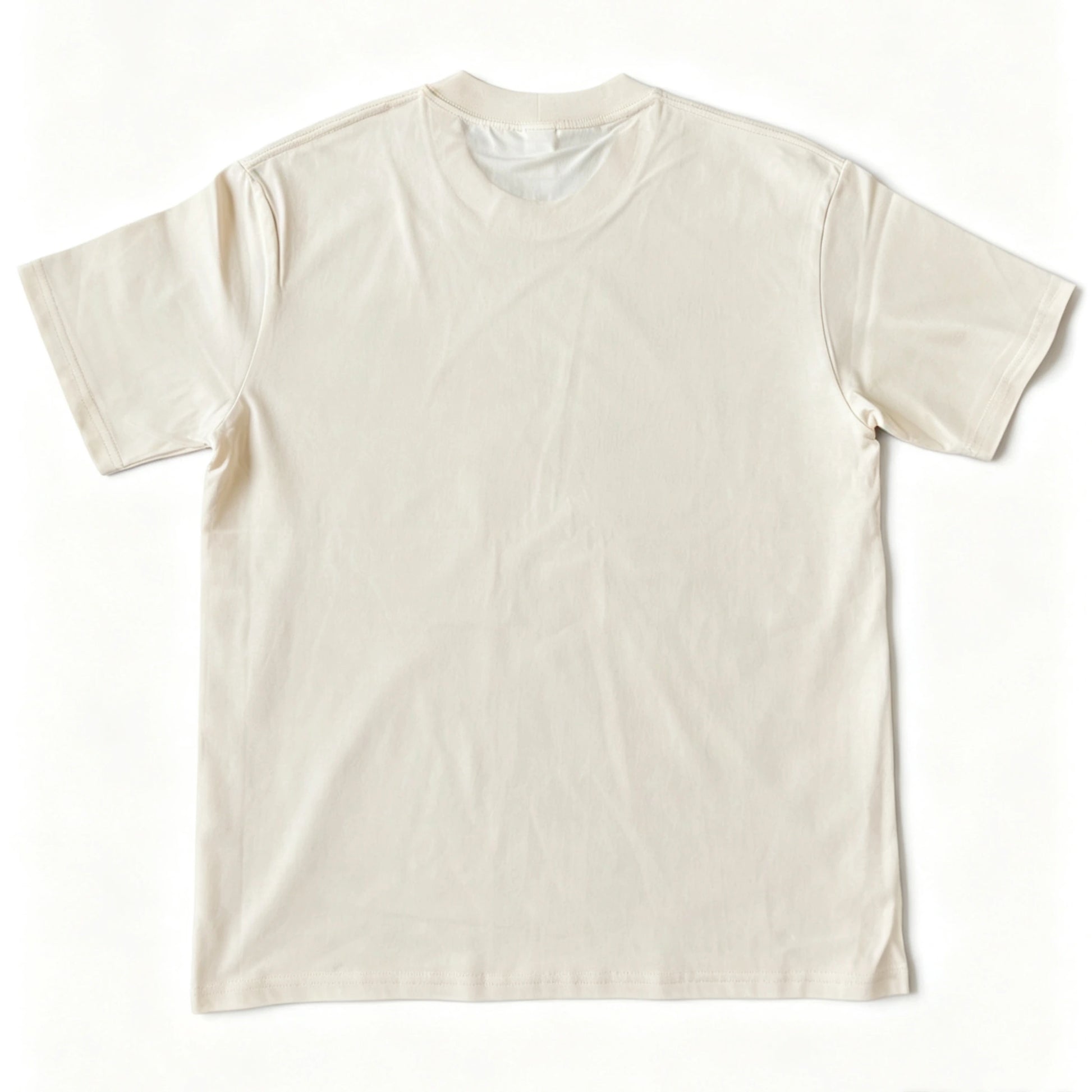 6.8oz Loopwheel Tubular Cotton Short Sleeve T-Shirt - Cream