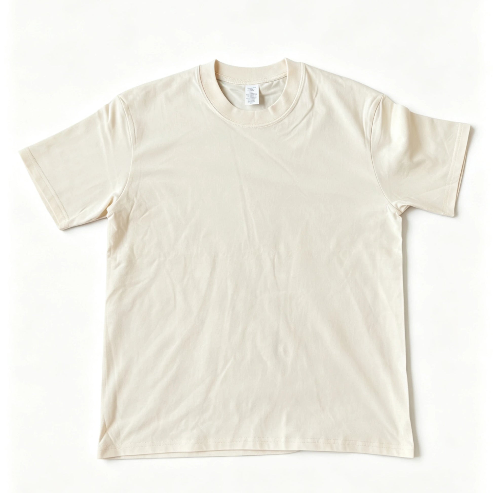 6.8oz Loopwheel Tubular Cotton Short Sleeve T-Shirt - Cream