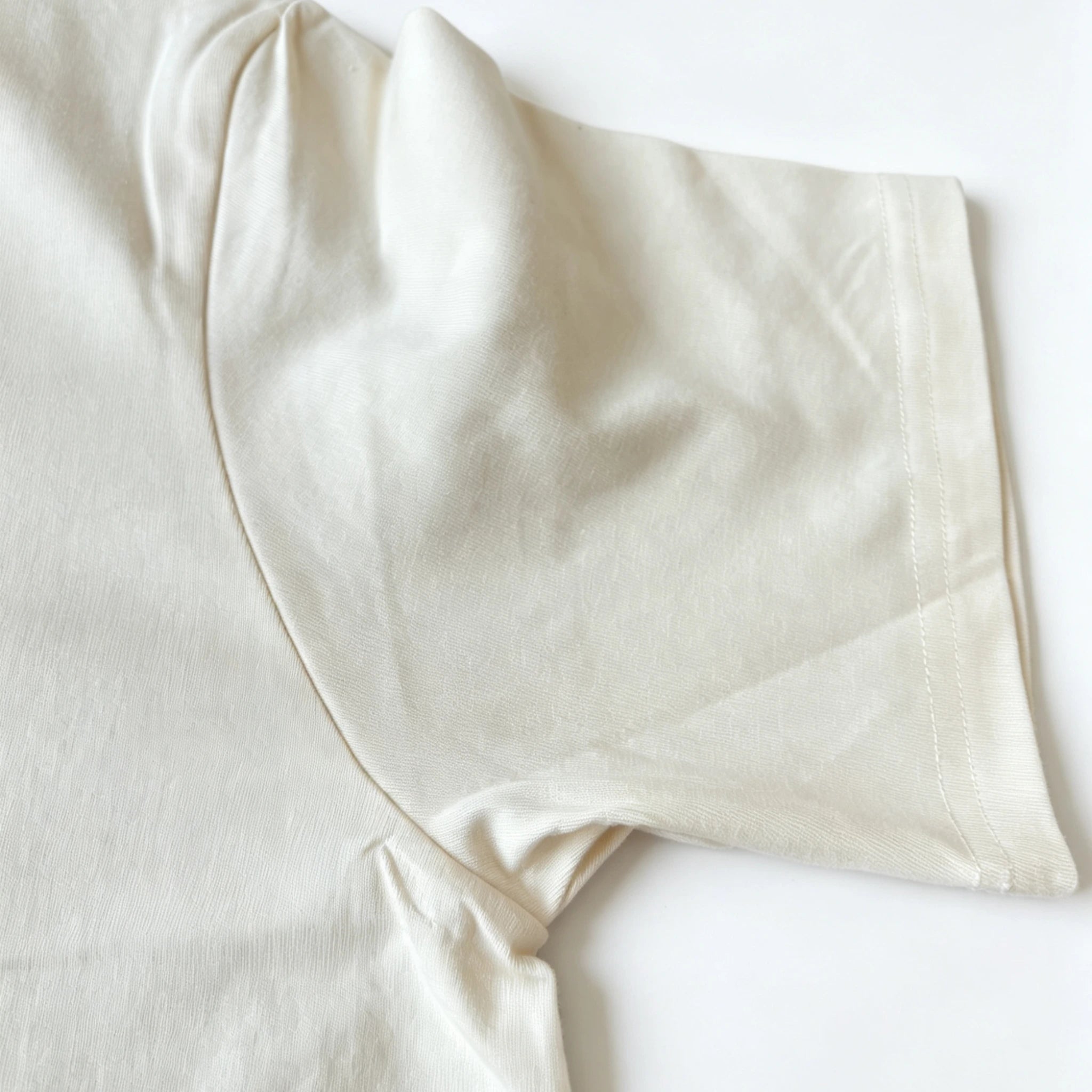 6.8oz Loopwheel Tubular Cotton Short Sleeve T-Shirt - Cream