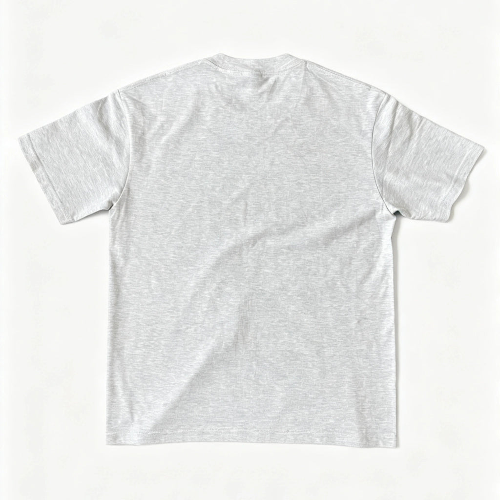 6.8oz Loopwheel Tubular Cotton Short Sleeve T-Shirt - Light Gray