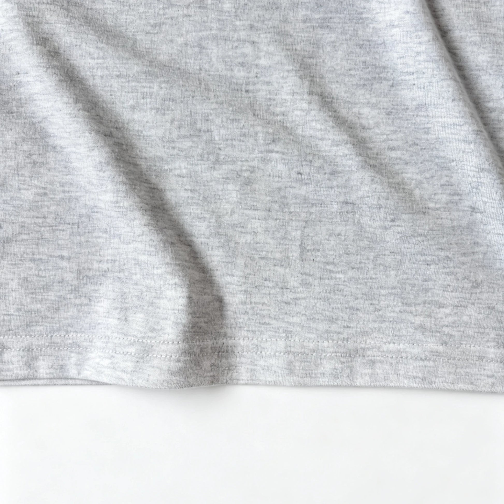 6.8oz Loopwheel Tubular Cotton Short Sleeve T-Shirt - Light Gray