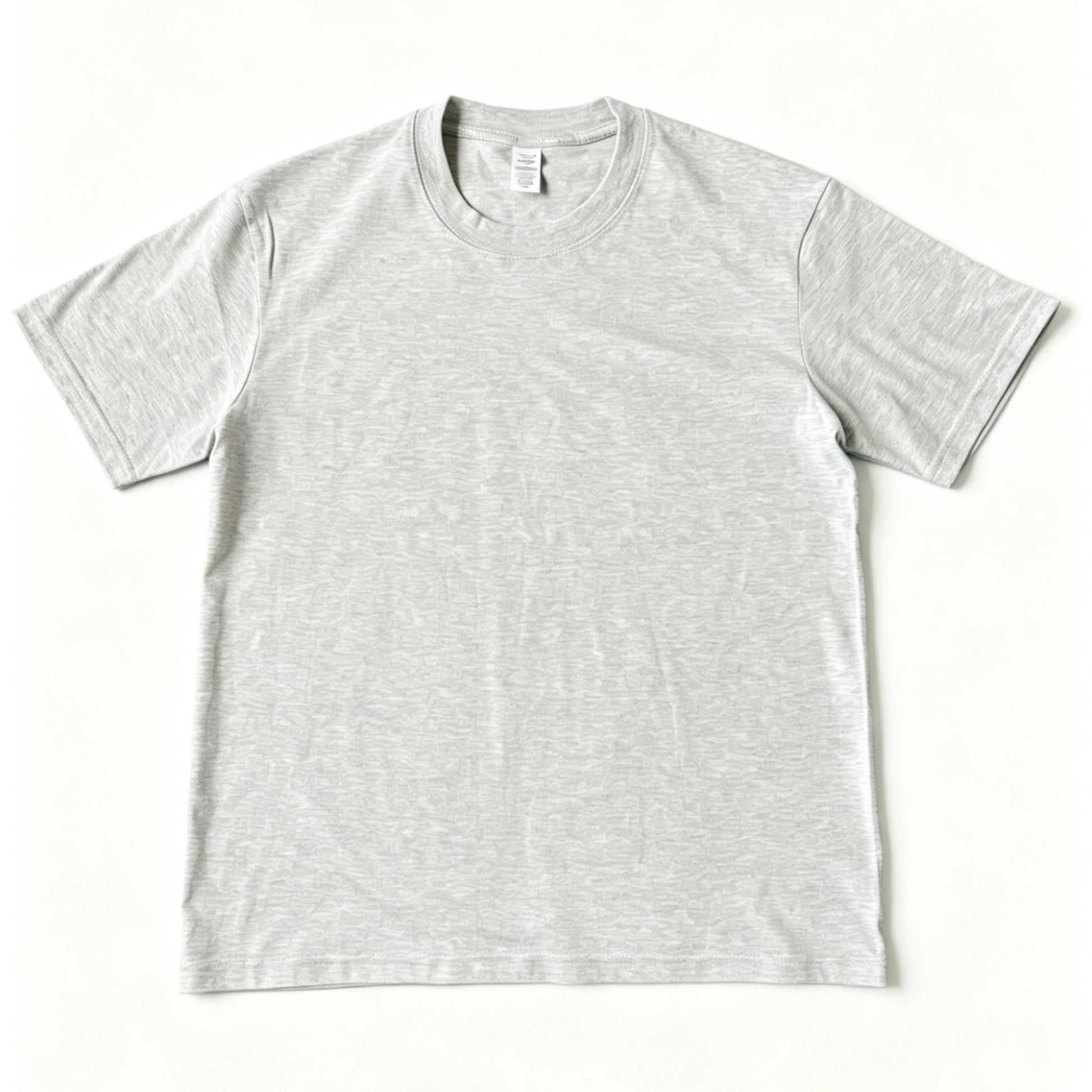 6.8oz Loopwheel Tubular Cotton Short Sleeve T-Shirt - Light Gray