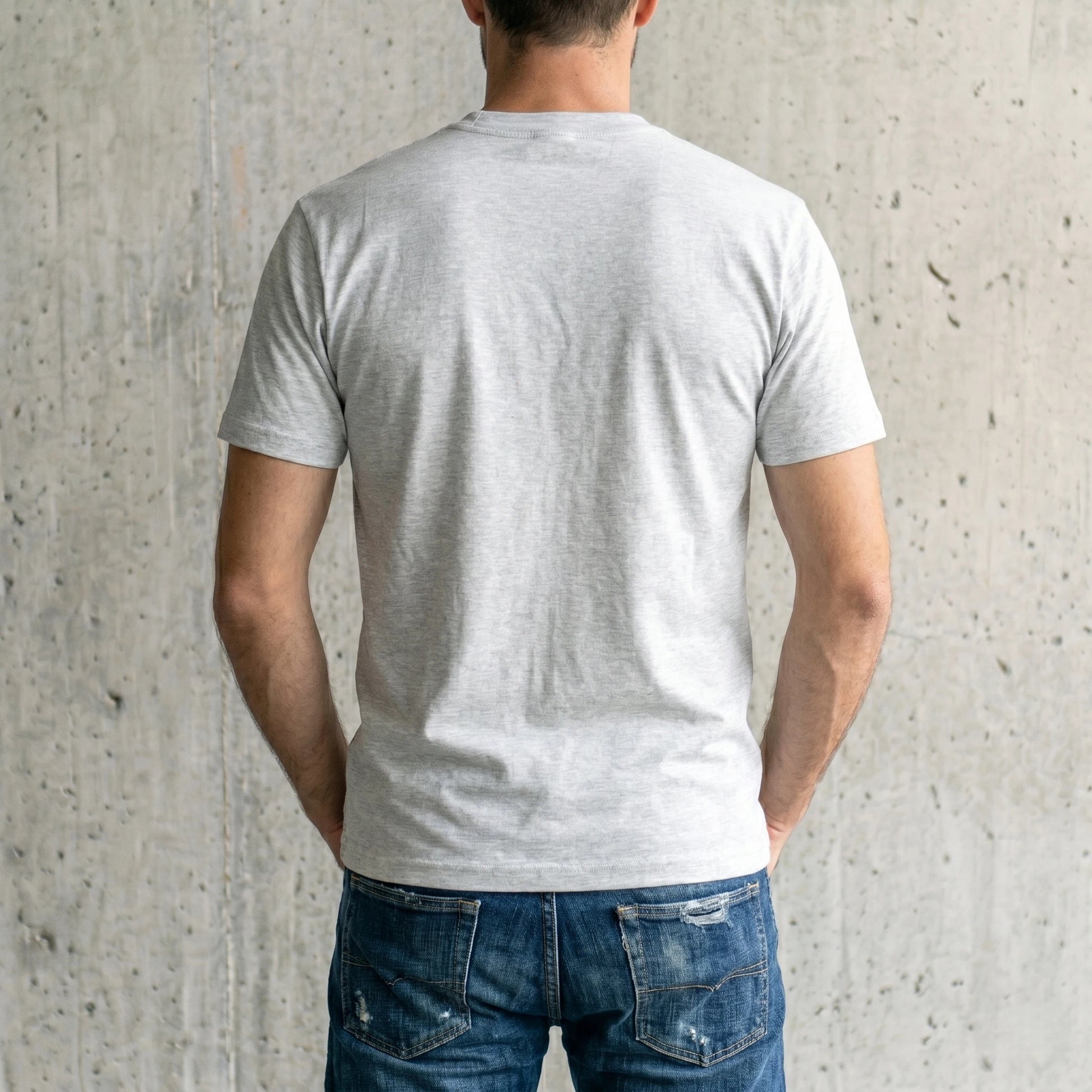6.8oz Loopwheel Tubular Cotton Short Sleeve T-Shirt - Light Gray