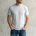 6.8oz Rundgewebtes Loopwheel Baumwoll-T-Shirt – Hellgrau